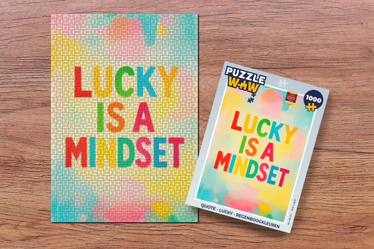 PuzzleWow Quote Lucky Regenboog Legpuzzel 1000 Stukjes