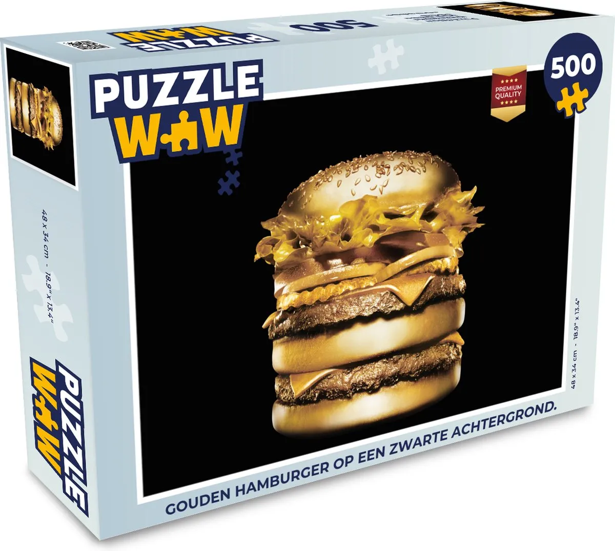 PuzzleWow Legpuzzel Gouden Hamburger 500 Stuks