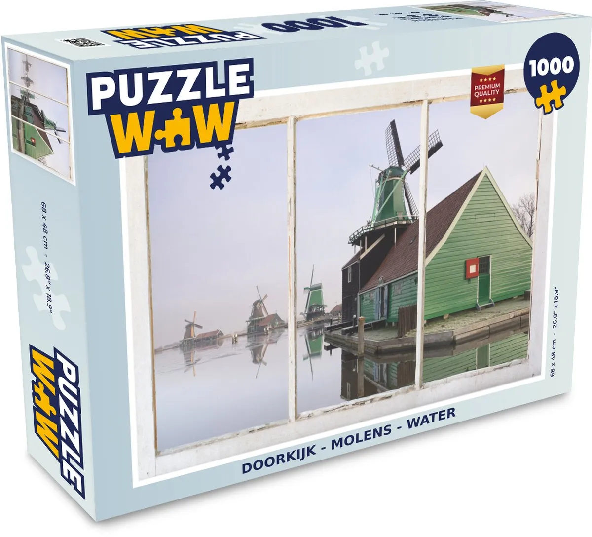 PuzzleWow Doorkijk Molen Water Legpuzzel 1000 Stuks