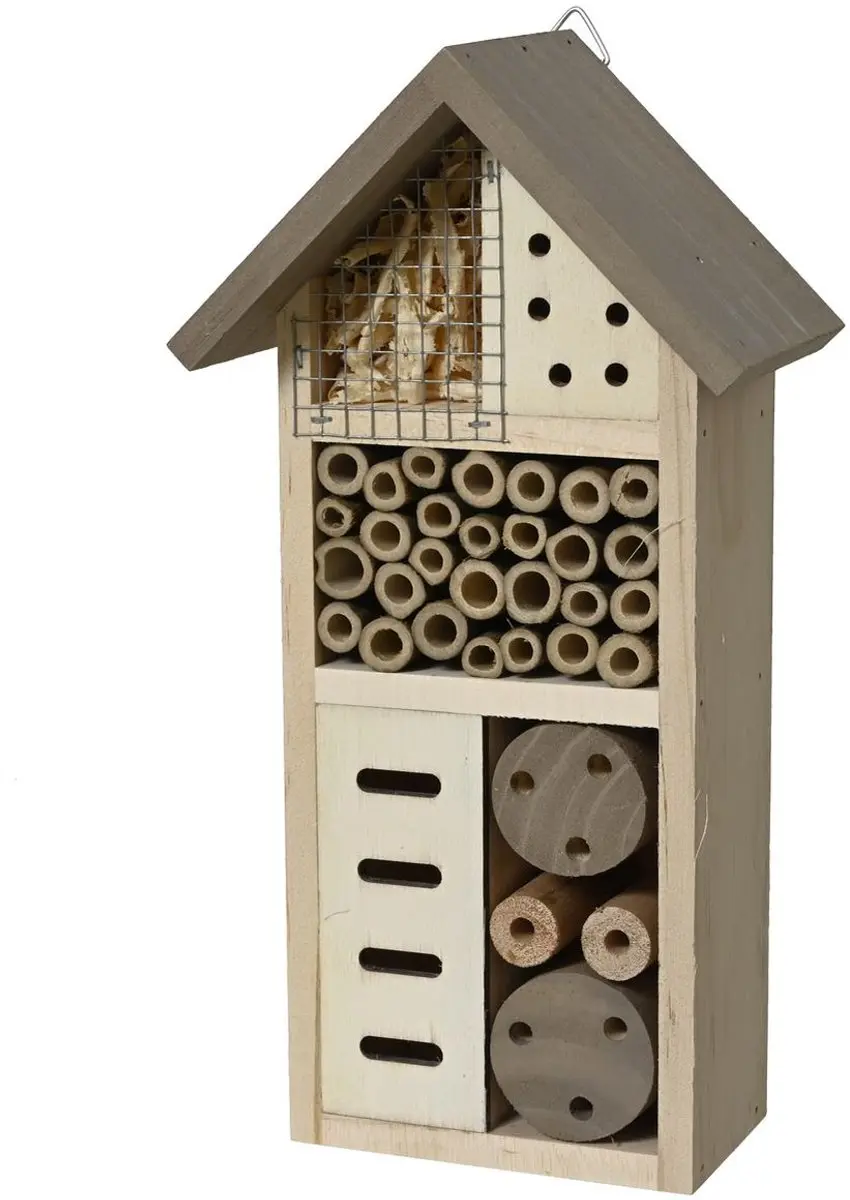Kaemingk Insectenhotel met Grijs Dak 13,5 x 26 cm Pijnboomhout