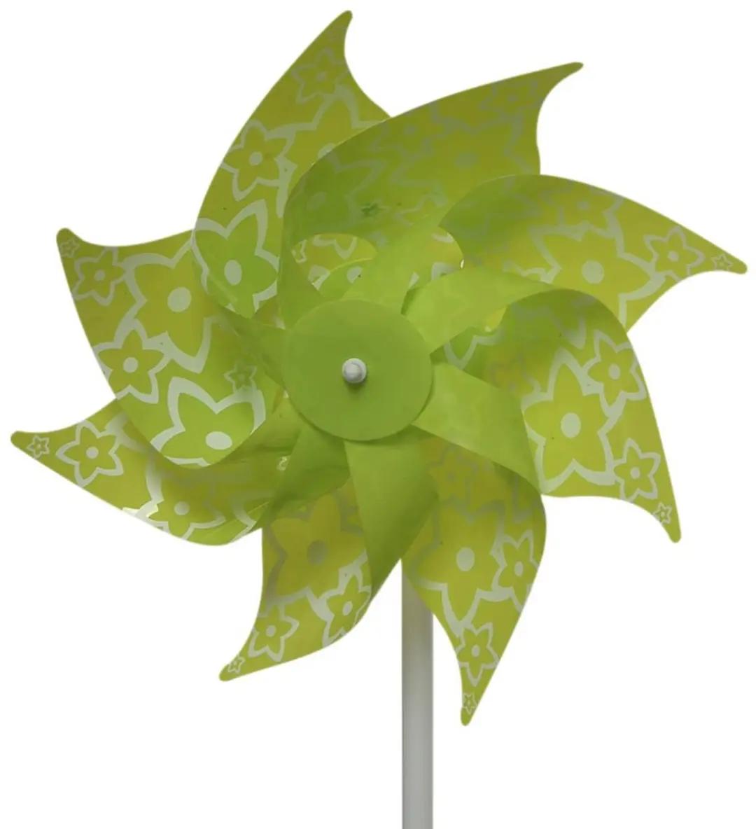Decoris Windmolen Groen met Wit Bloemmotief Ø 20 cm 35 cm