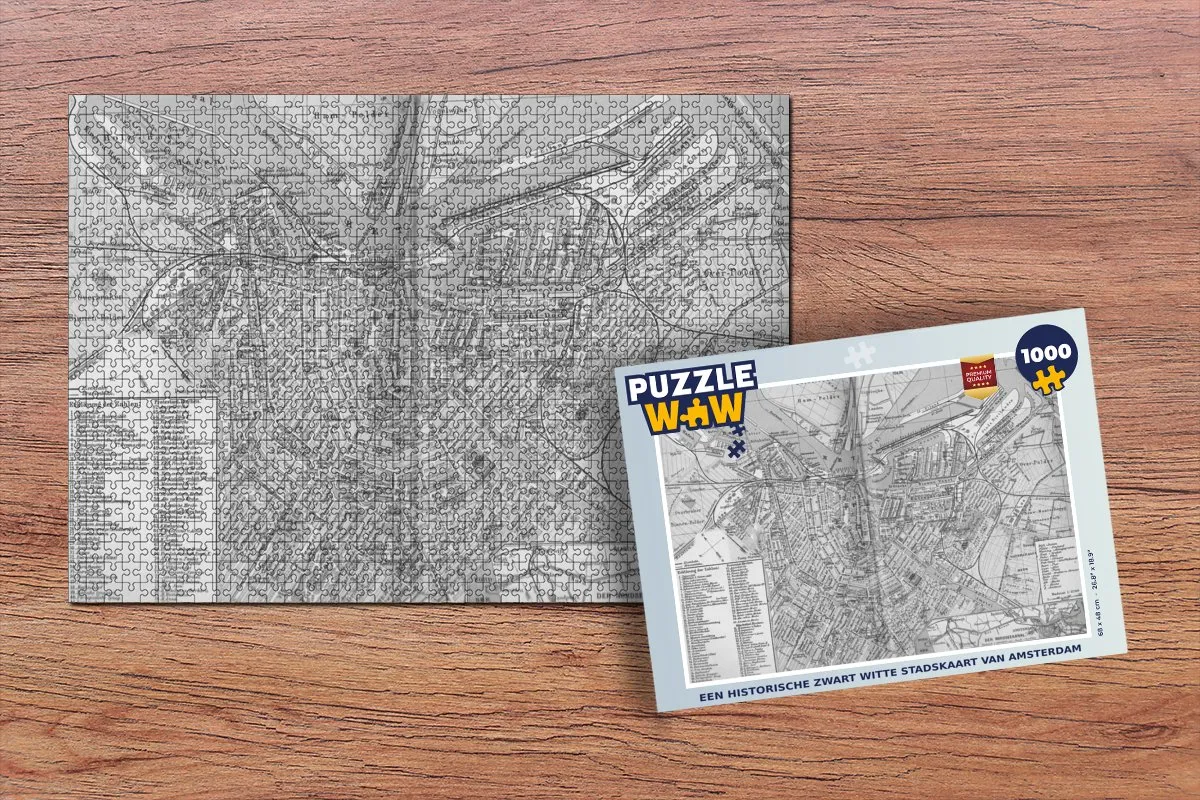 PuzzleWow Amsterdam Antiek Legpuzzel 1000 Stuks - Multicolor