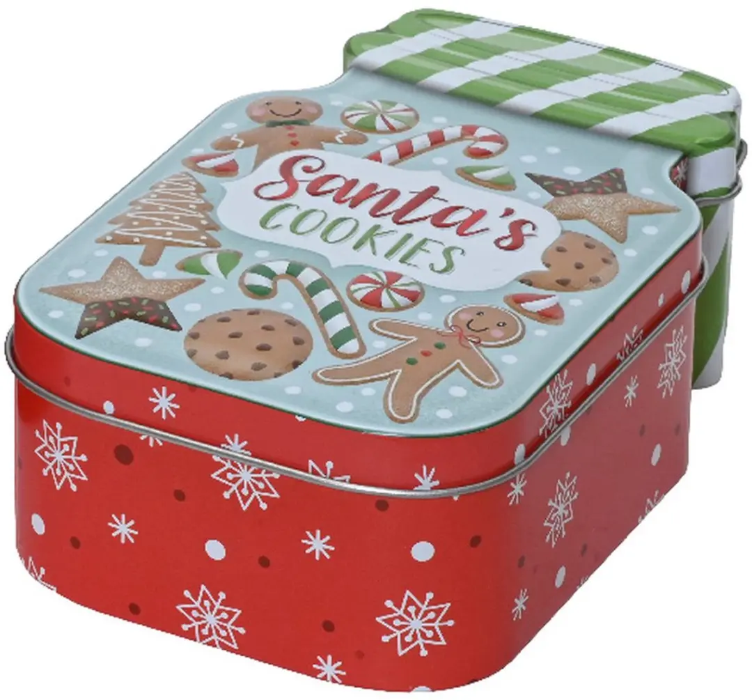 Kaemingk kerstkoekblik Santas Cookies 15 x 9,6 cm