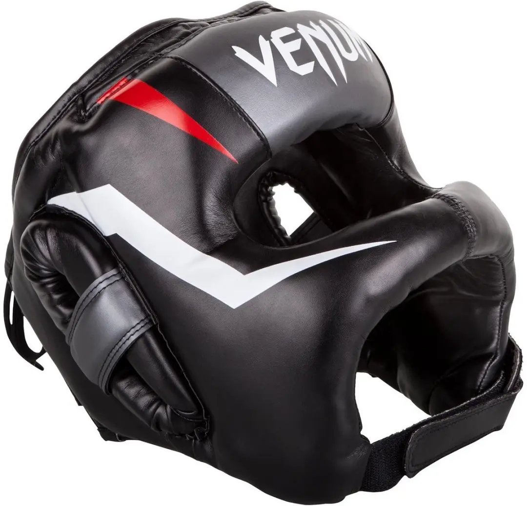 Venum hoofdbescherming Elite Iron Headgear Zwart Rood Grijs