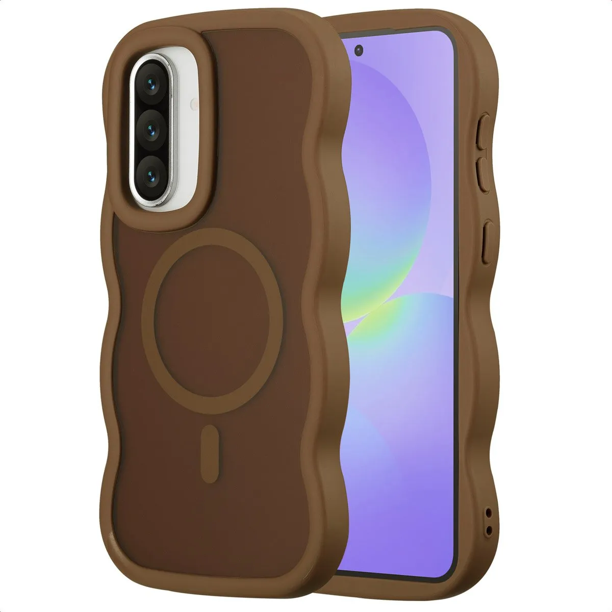 Selencia Wavy Case Samsung Galaxy A36/A56 - Mocha Brown