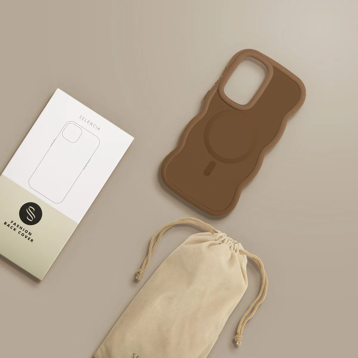 Selencia Wavy Case Samsung Galaxy A36/A56 - Mocha Brown
