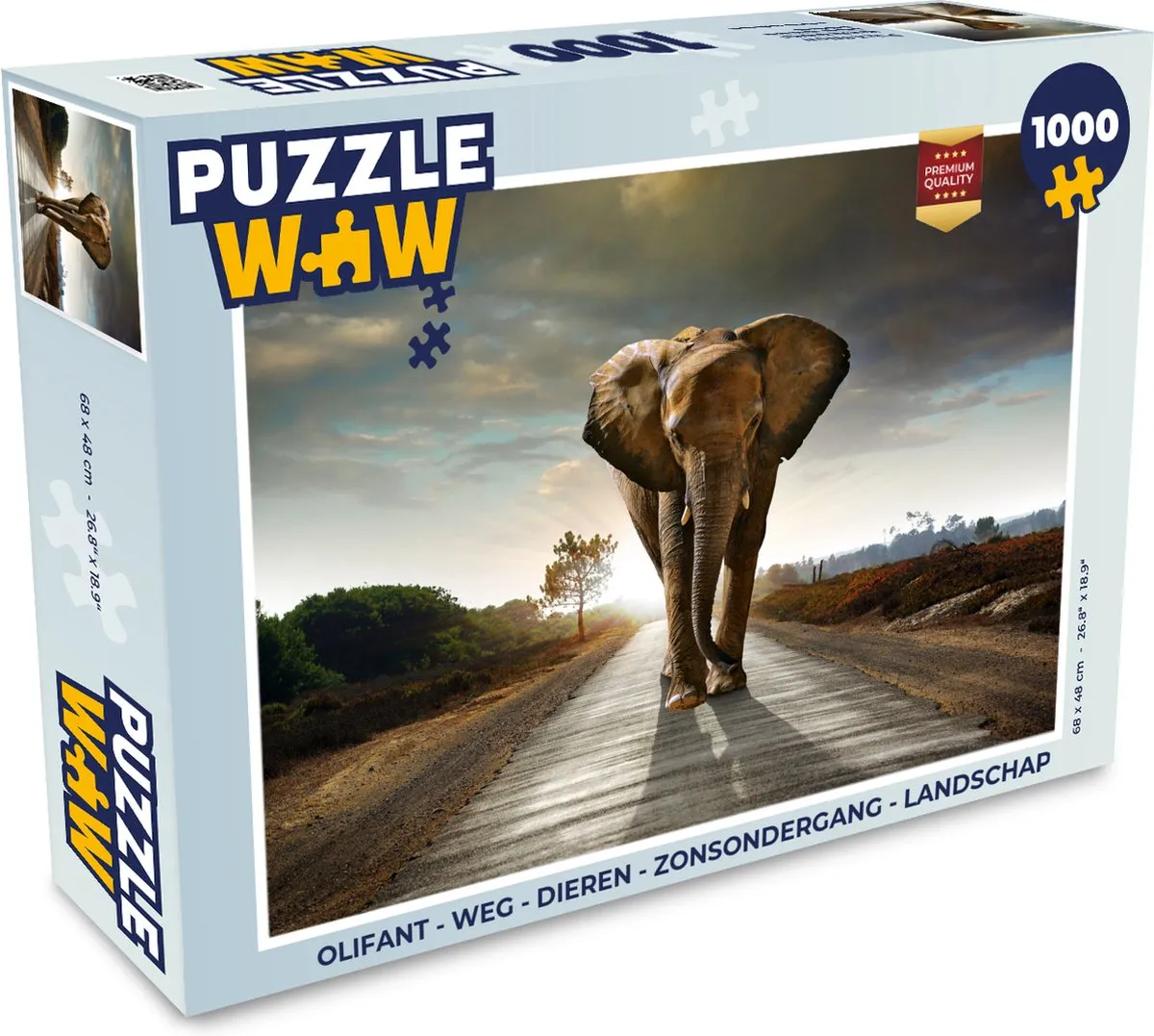 PuzzleWow Olifant Weg Legpuzzel 1000 Stuks