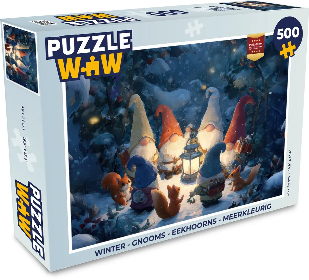 PuzzleWow Winter Gnooms Eekhoorns Puzzle 1000 Stuks - Meerkleurig