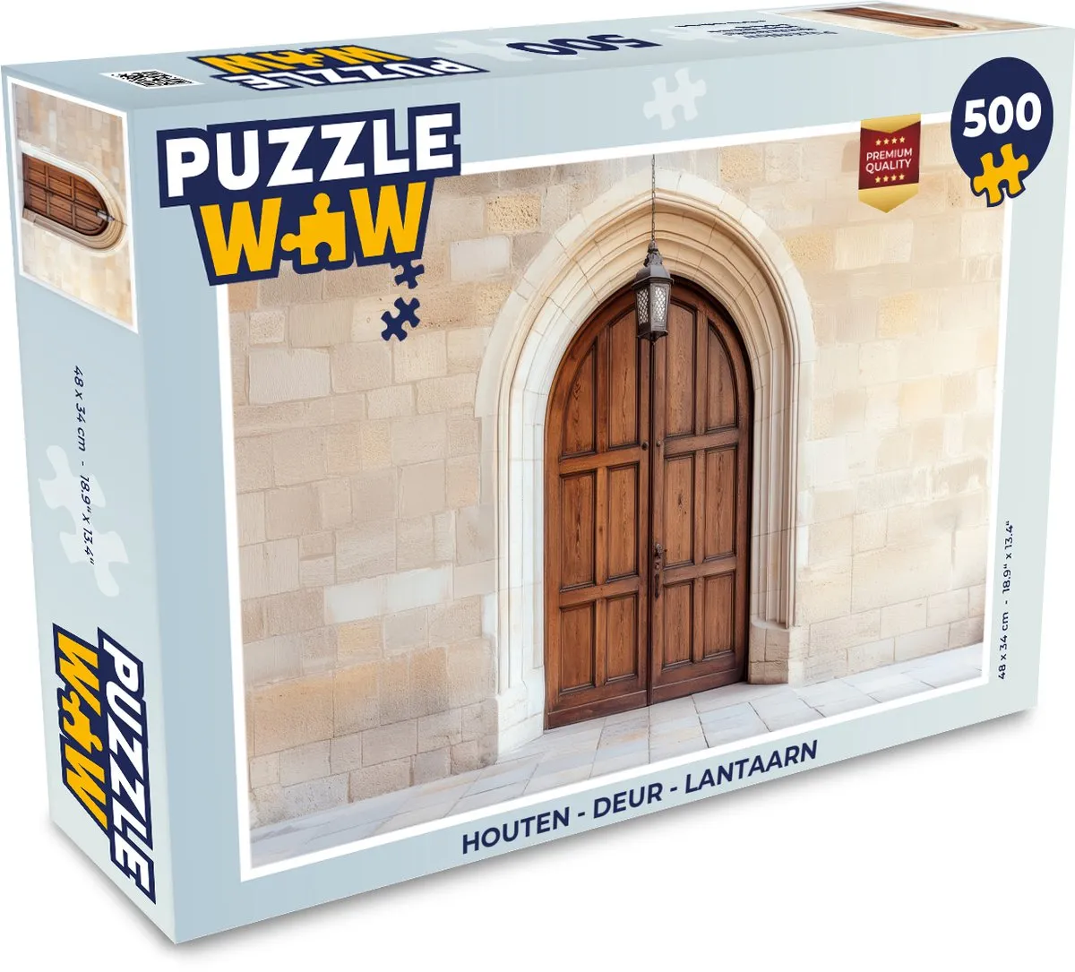 PuzzleWow Houten Deur Lantaarn Legpuzzel 500 Stuks