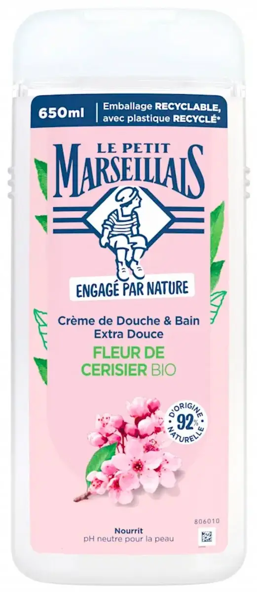 Le Petit Marseillais Extra Gentle Cherry Blossom Organic Bad & Douchecrème 650