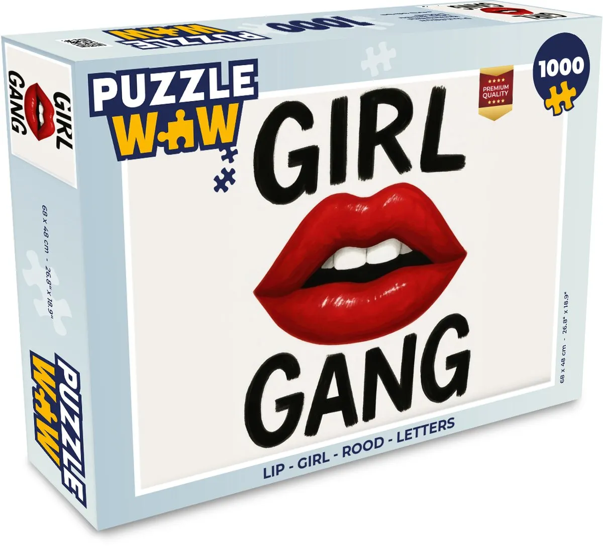 PuzzleWow Lip Legpuzzel 1000 Stuks - Rood