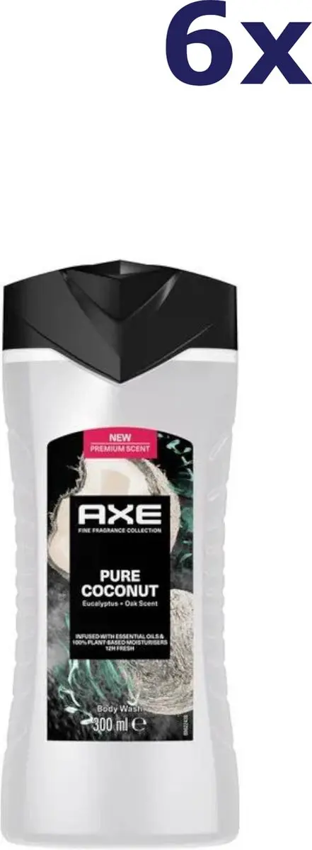 6x Axe Pure Coconut Douchegel 300ml
