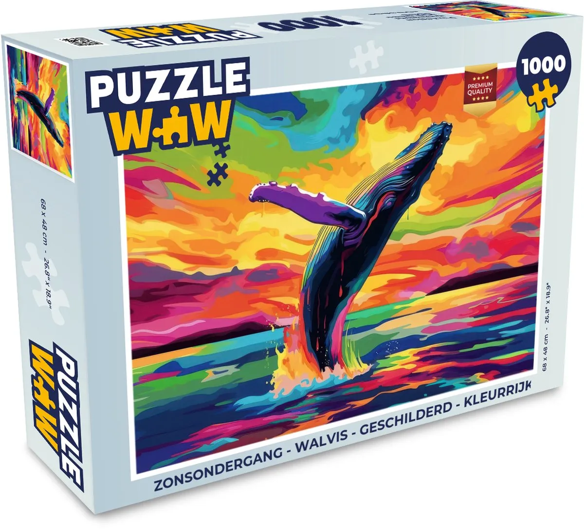 PuzzleWow Zonsondergang Walvis Legpuzzel 1000 Stuks