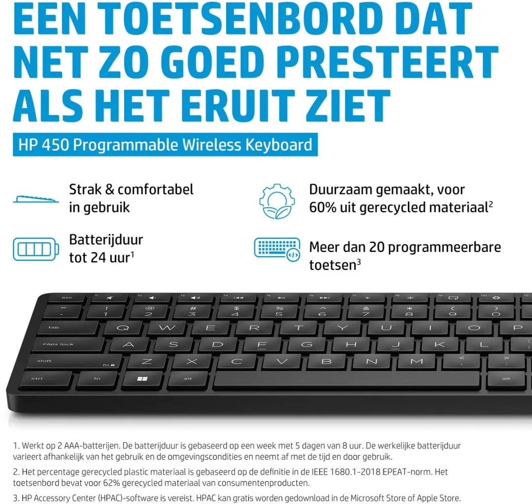 HP 450 4R184AA Draadloos Toetsenbord - Zwart