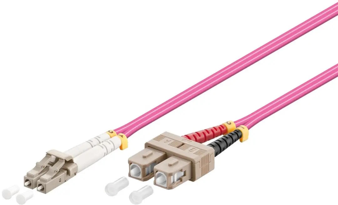 Goobay Glasvezelkabel, Multimode (OM4) Violett, optische vezel, LC-UPC-stekker >