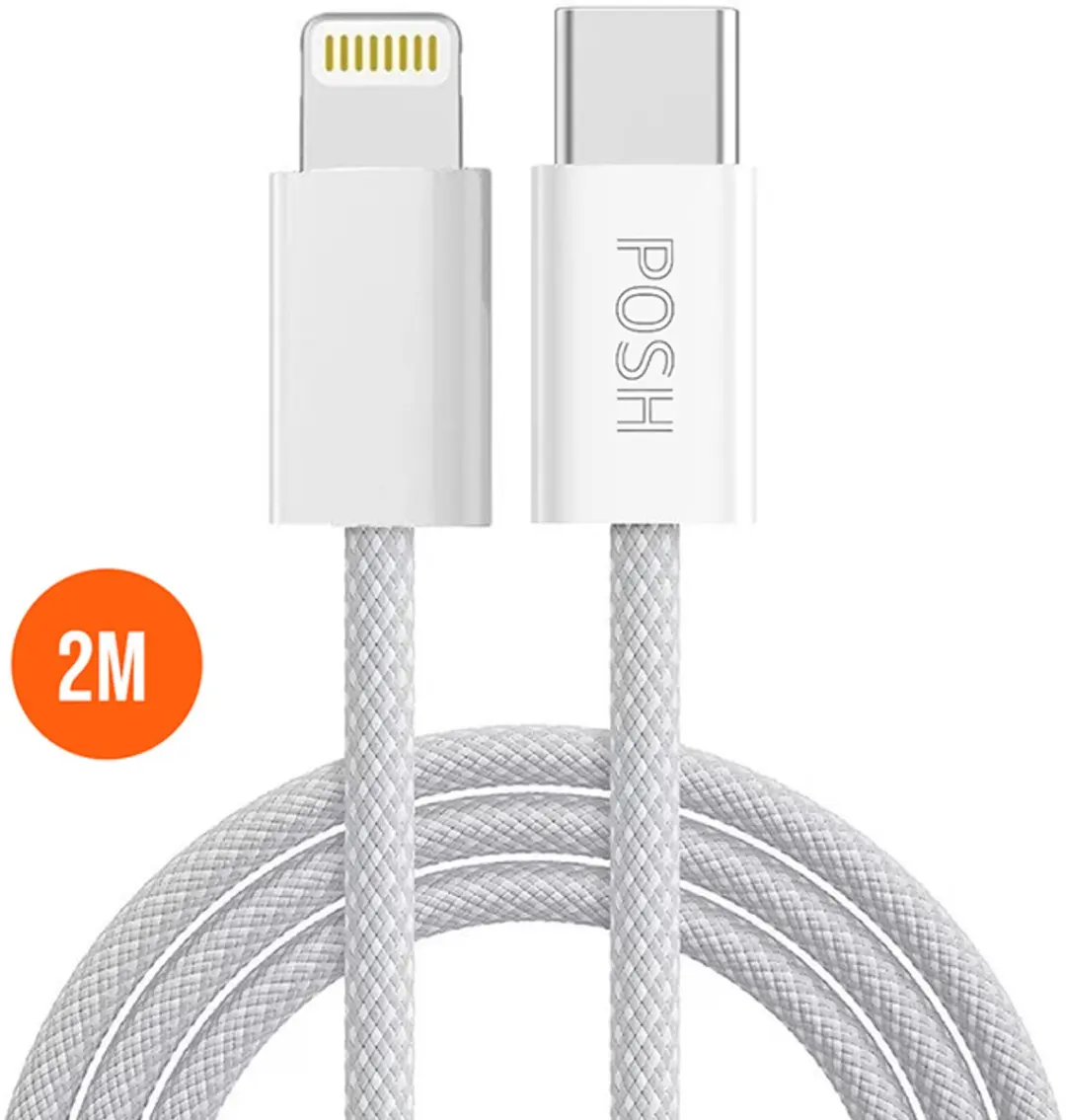 Lange 2 Meter Oplaadkabel geschikt voor Apple CarPlay, iPad, AirPods en iPhone