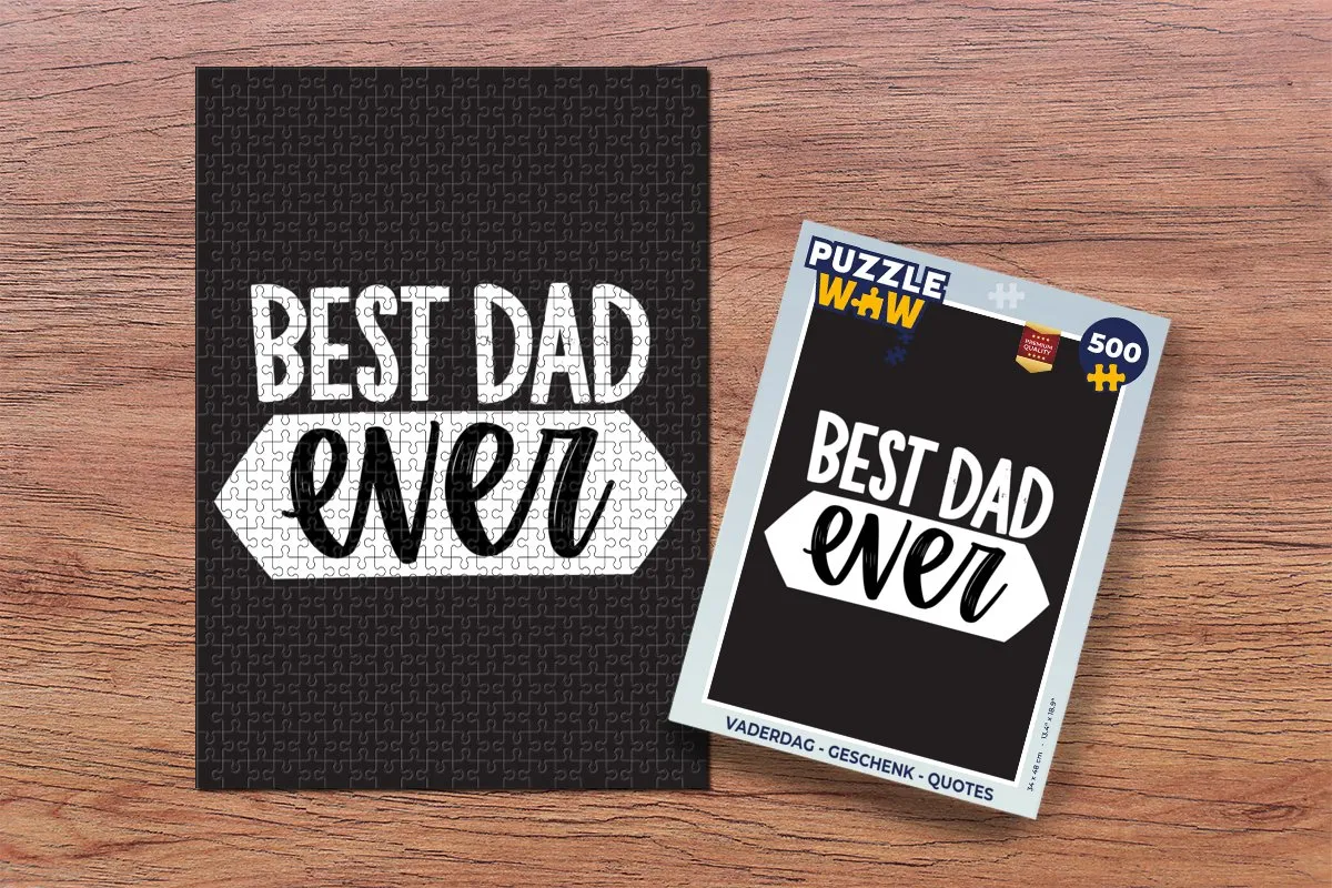 PuzzleWow Quotes Best Dad Ever Legpuzzel 500 Stuks - Multicolor