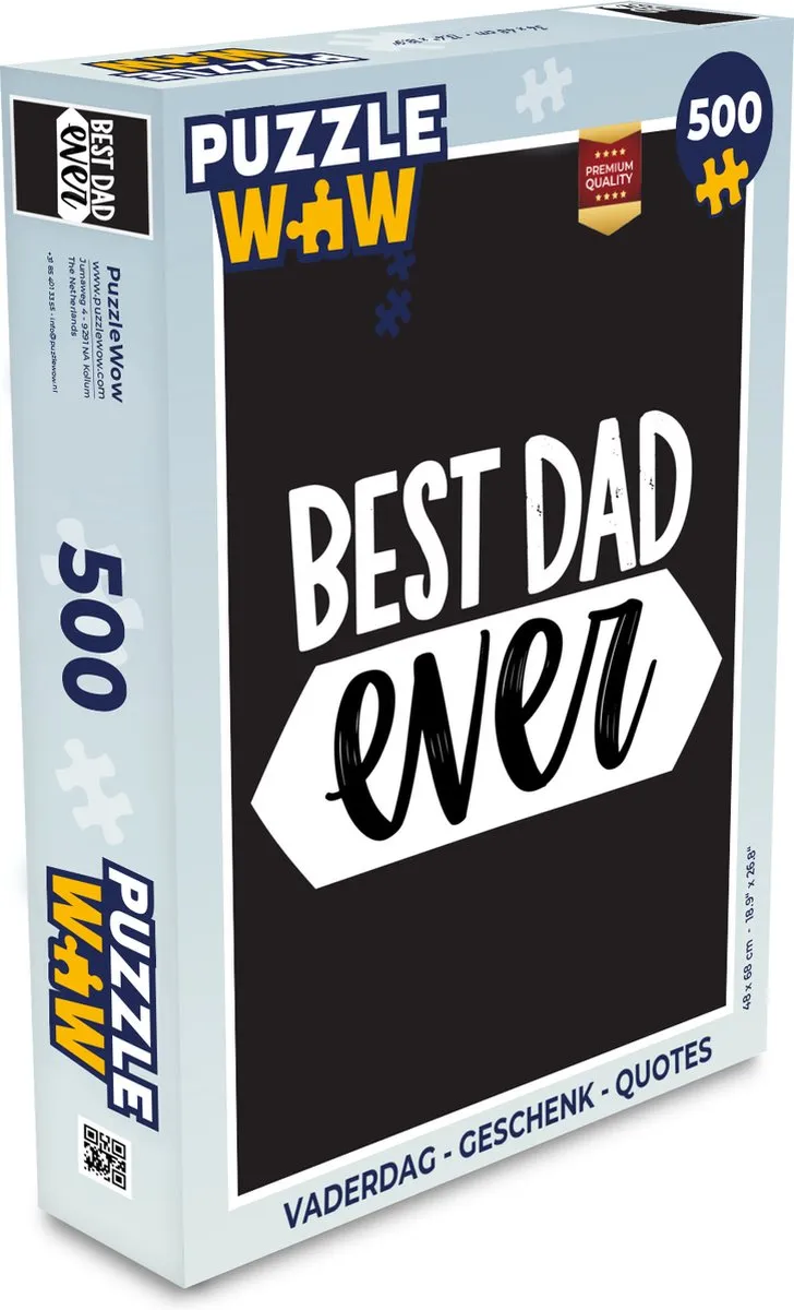 PuzzleWow Quotes Best Dad Ever Legpuzzel 500 Stuks