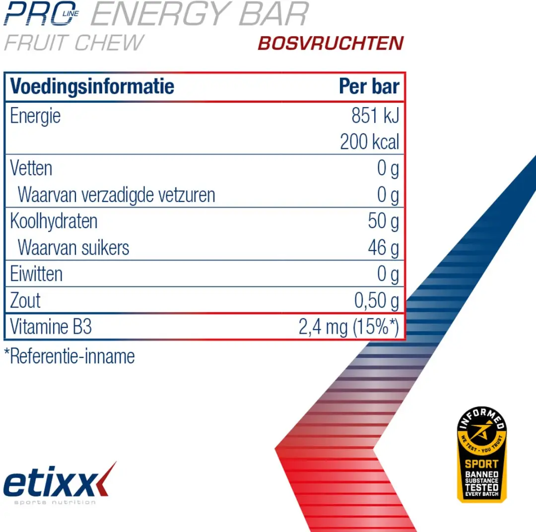 Etixx PRO LINE Energy Bar Bosvruchten - 12x62g