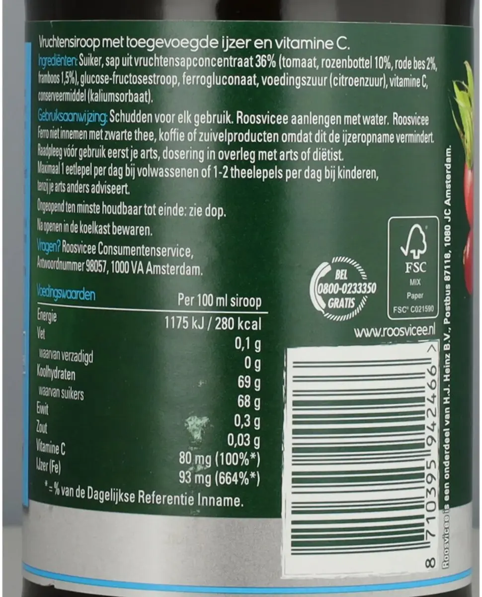 Roosvicee Vruchtvitaal Ferro 500ml