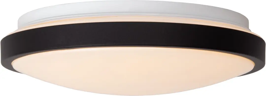 Lucide Dasher Plafondlamp Ø29cm LED 12W 2700K IP44 Zwart - afbeelding 4 van 6