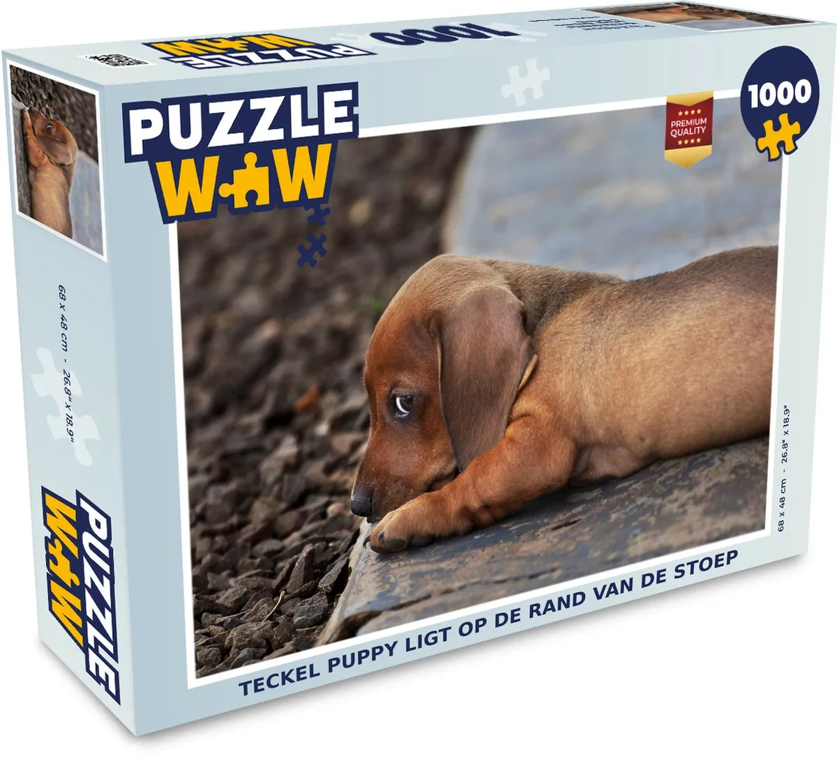 PuzzleWow Teckel Puppy Legpuzzel 1000 Stuks - Multicolor