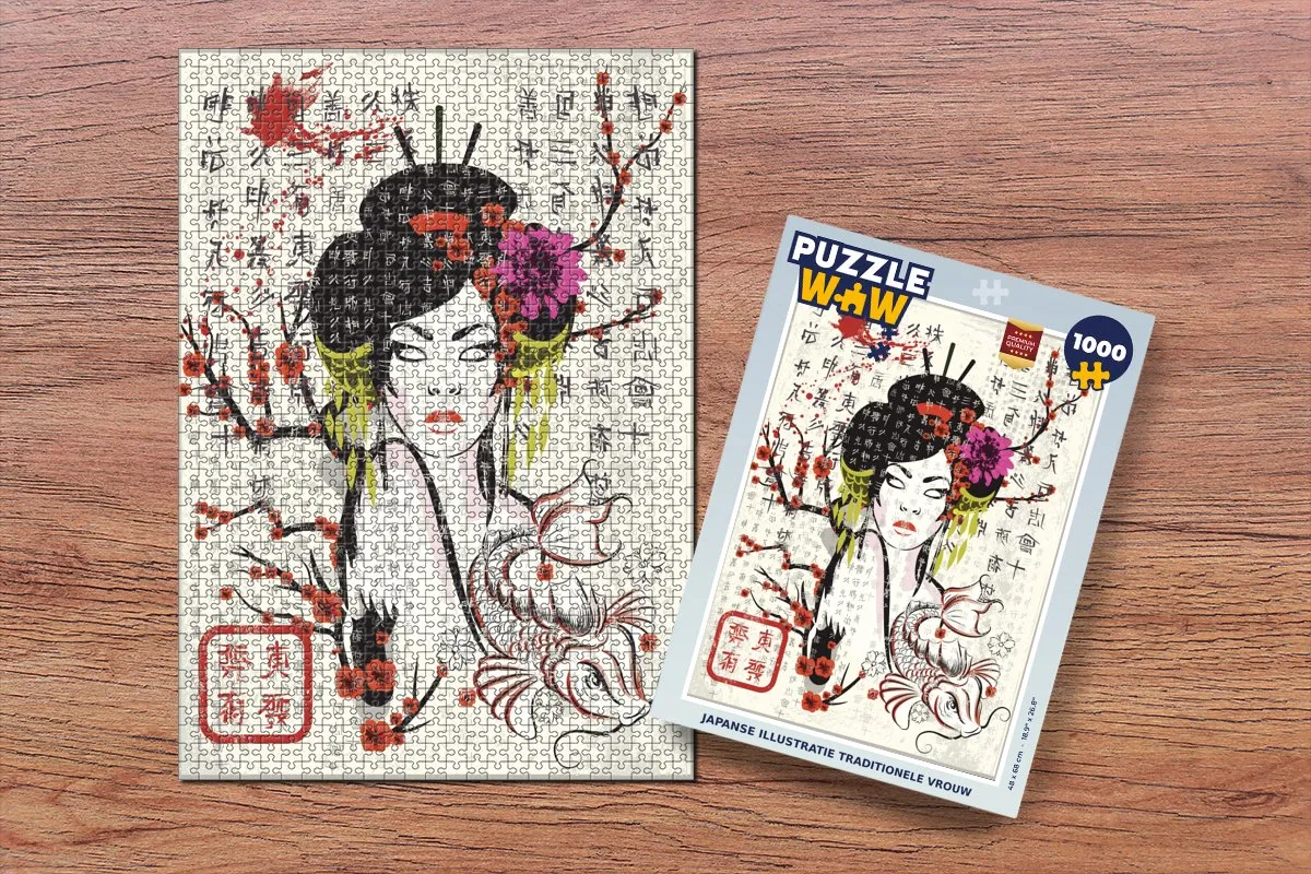 PuzzleWow Legpuzzel Japanse Vrouw 1000 Stuks - Multicolor