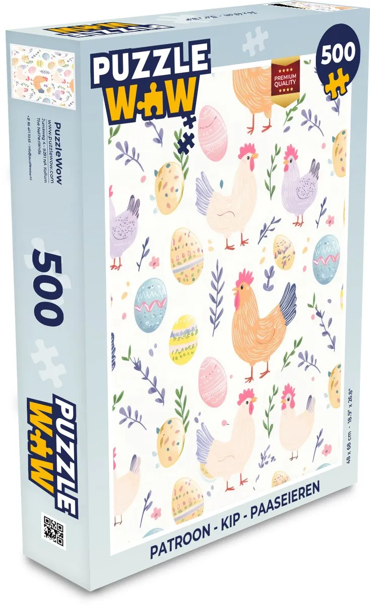 PuzzleWow Kip Paaseieren Legpuzzel 500 Stuks