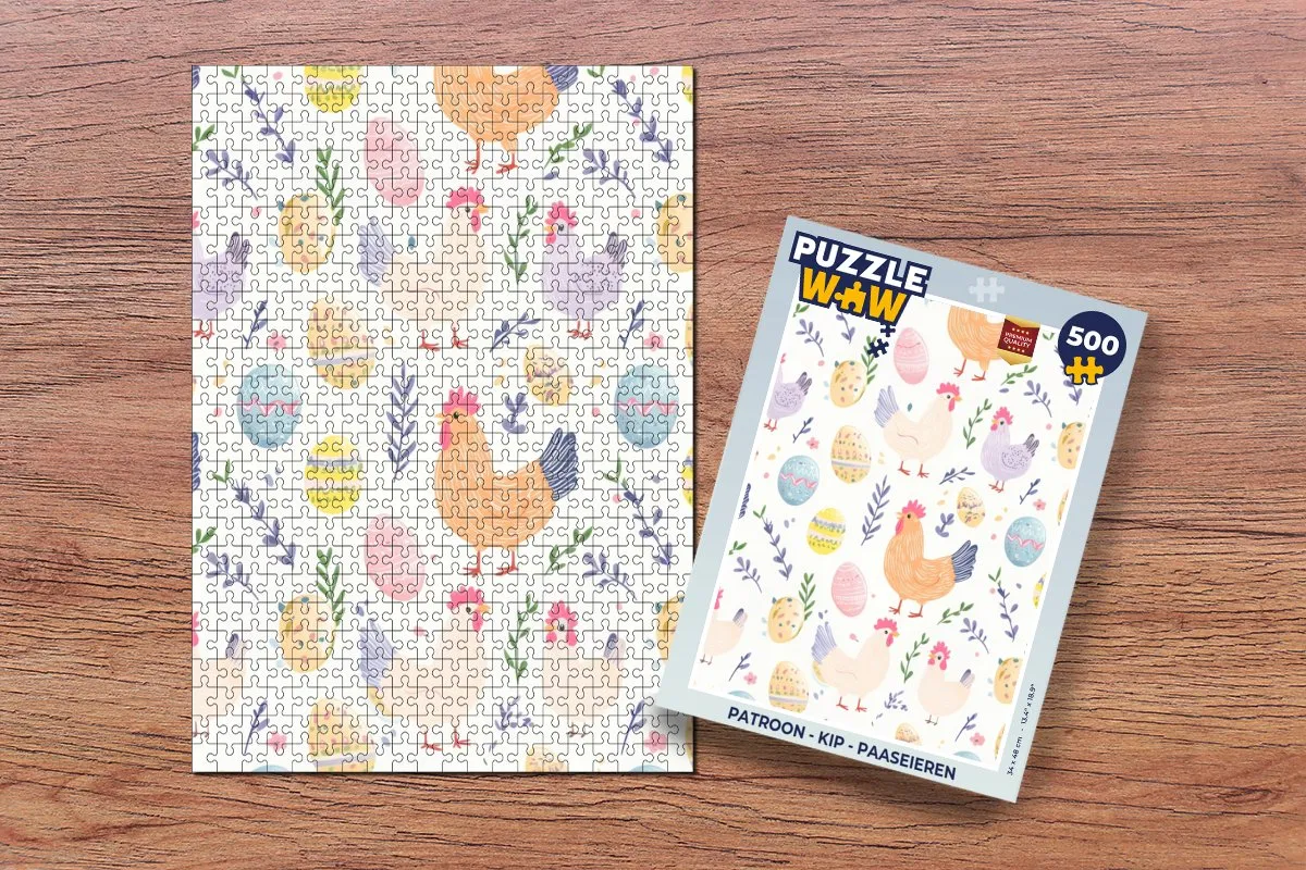 PuzzleWow Kip Paaseieren Legpuzzel 500 Stuks - Pastel - MPN 8721172700858