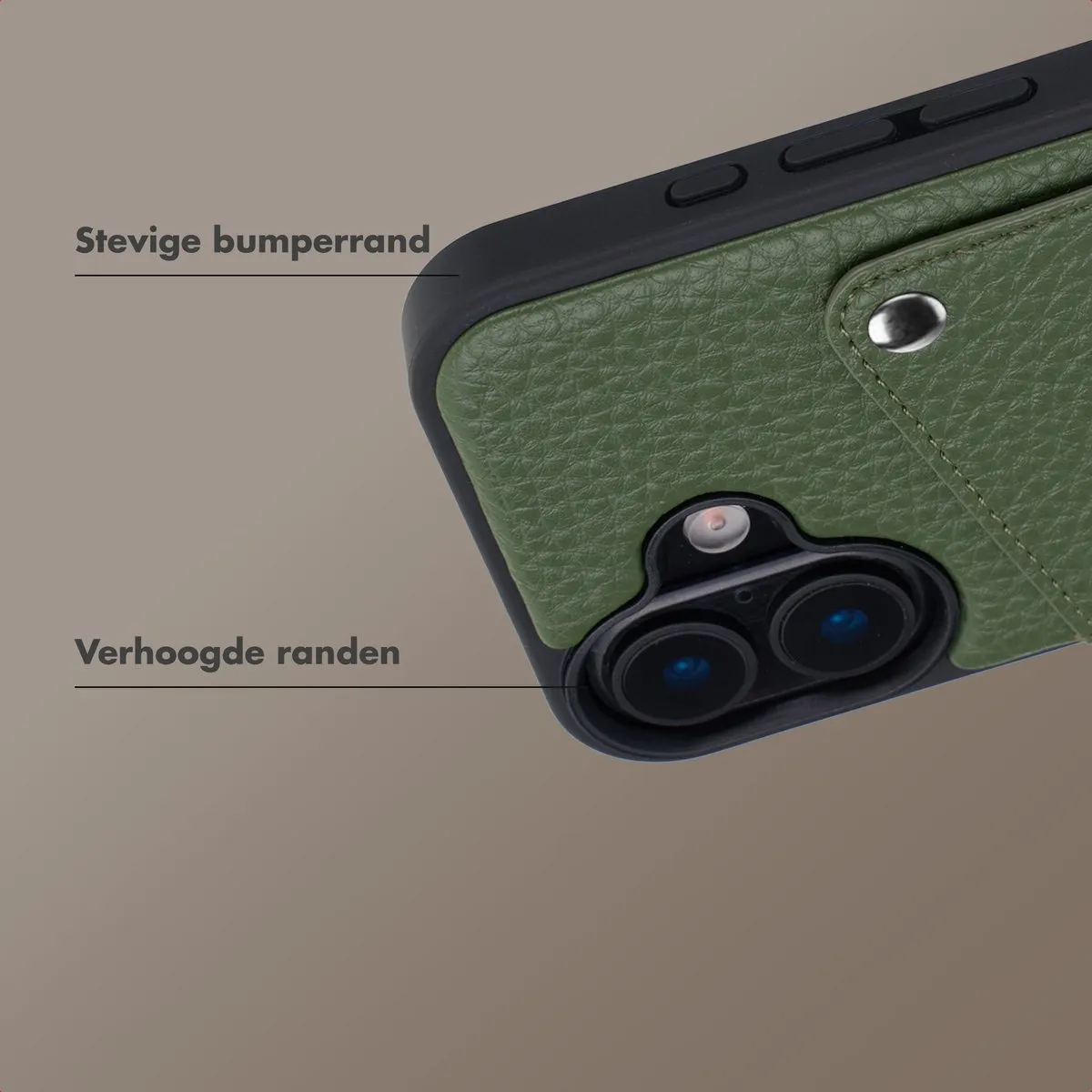 Selencia Hoesje iPhone 16 Sage Green - 2 Pashouders - afbeelding 6 van 6