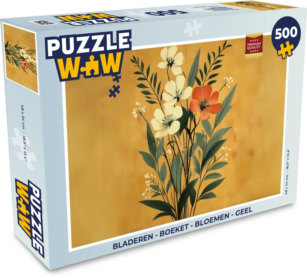 PuzzleWow Boeket Legpuzzel 500 Stuks - Geel