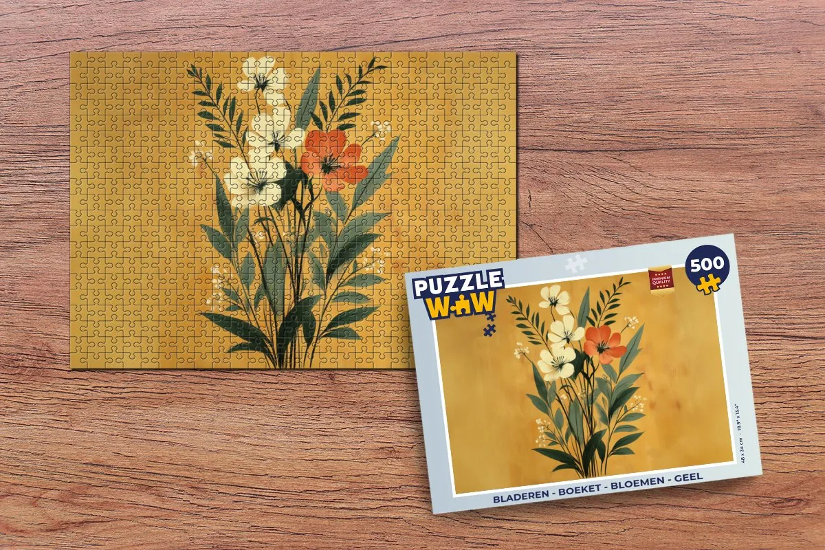 PuzzleWow Boeket Legpuzzel 500 Stuks - Geel