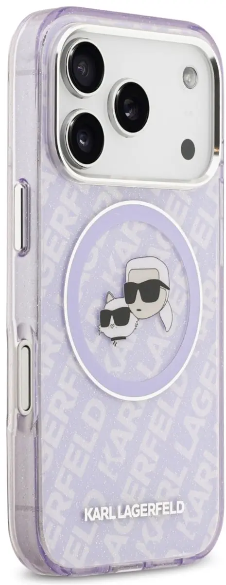 Karl Lagerfeld Case IML Glitter Karl & Choupette - Zwart