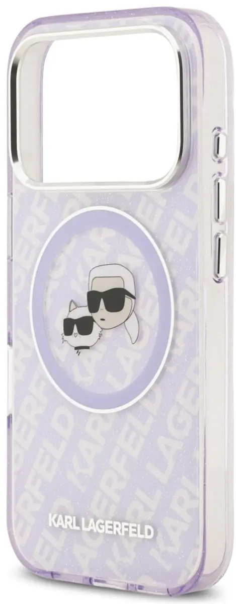 Karl Lagerfeld Case IML Glitter Karl & Choupette - Zwart