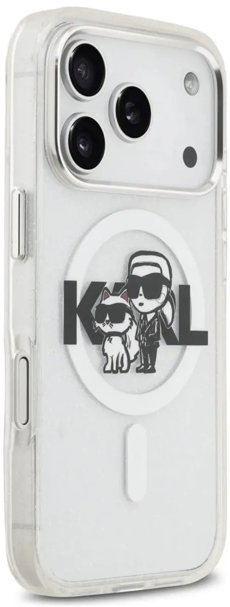 Karl Lagerfeld Glitter Logo MagSafe Hoesje - Zwart