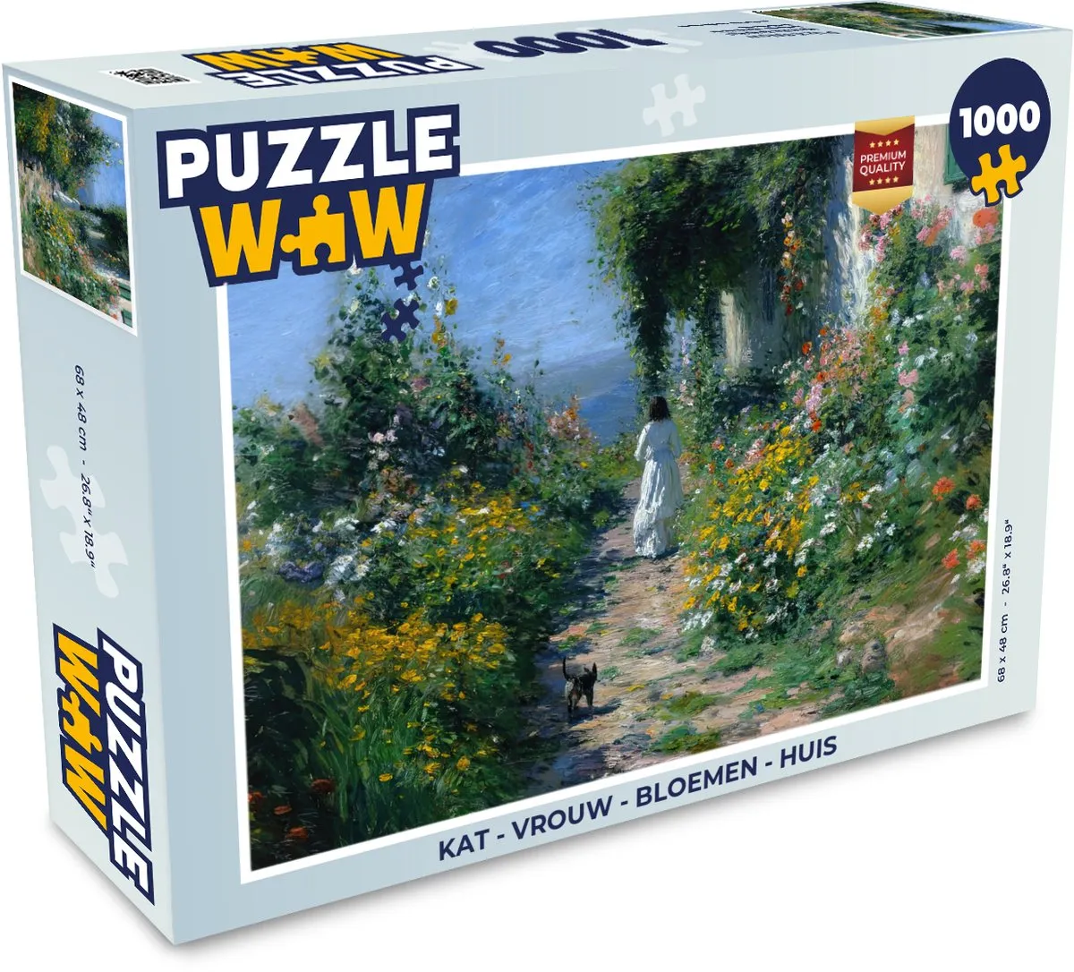 PuzzleWow Kat Vrouw Bloemen Legpuzzel 1000 Stuks