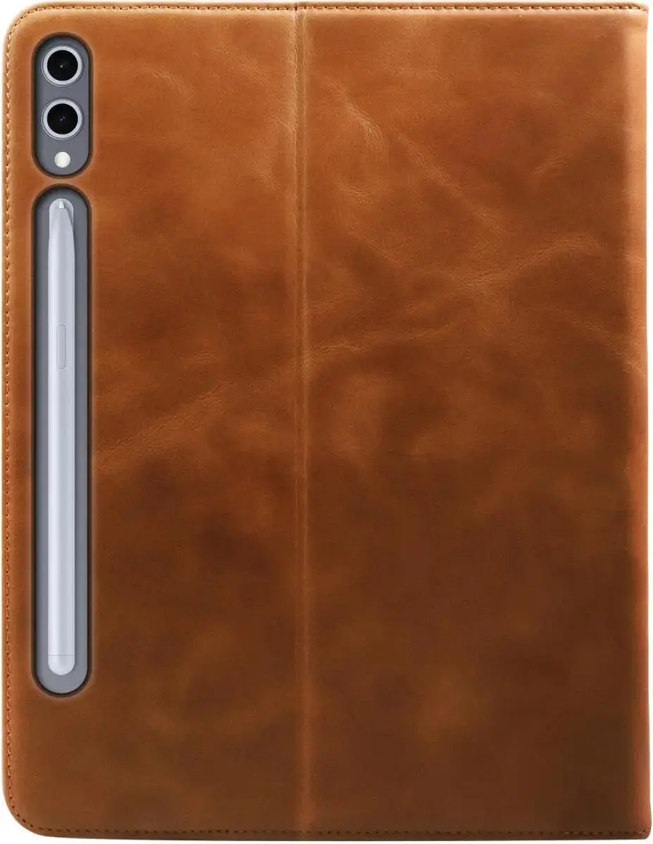 Rosso Deluxe Hoes Samsung Galaxy Tab S10/S9 Plus - Echt Leer Bruin - 12.4" - Penhouder
