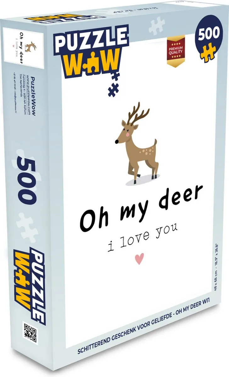 PuzzleWow Quotes Oh my deer I love you Legpuzzel 500 Stuks