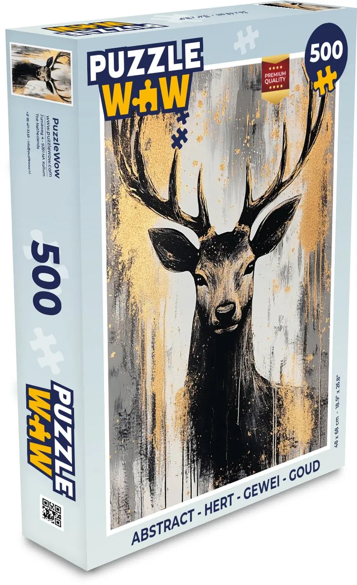 PuzzleWow Abstract Hert Gewei Legpuzzel 500 Stuks