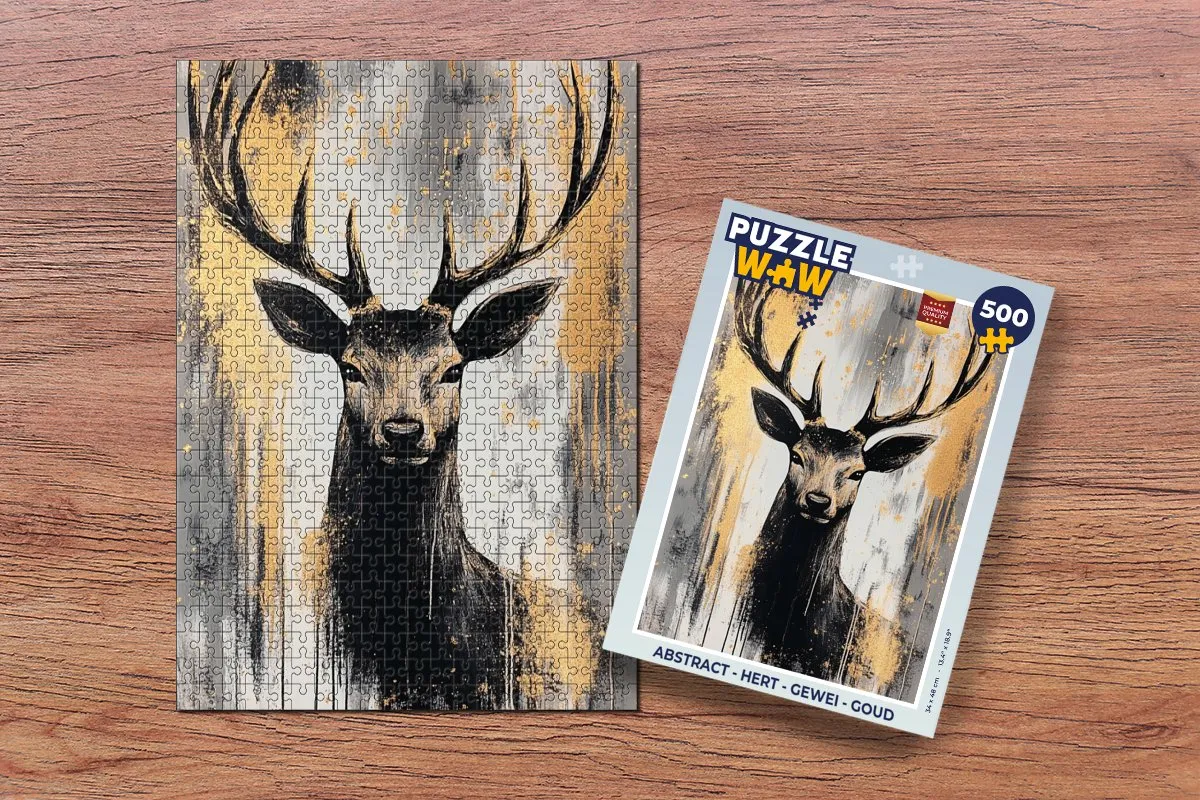PuzzleWow Abstract Hert Gewei Legpuzzel 500 Stuks