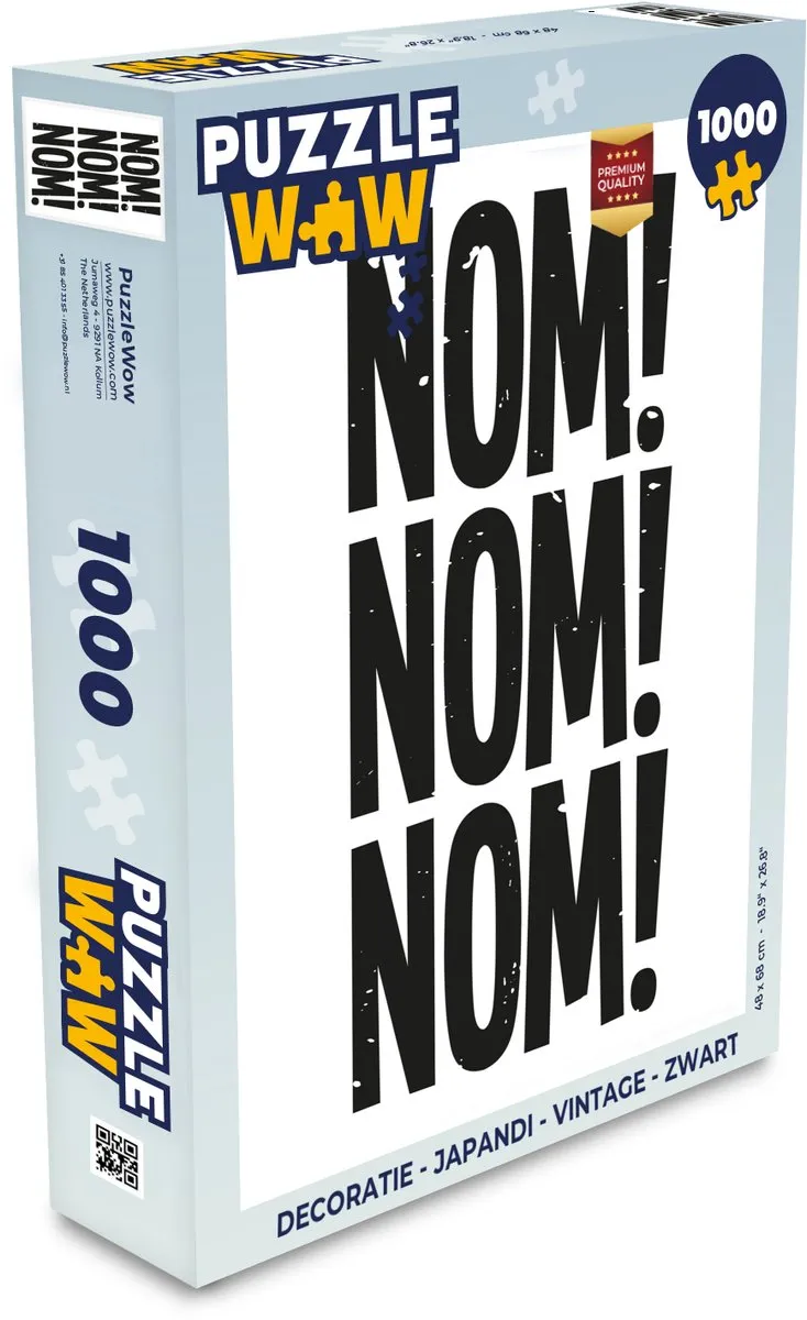 PuzzleWow Japandi Legpuzzel 1000 Stuks - Zwart