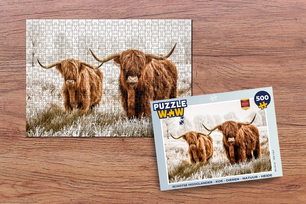 PuzzleWow Schotse Hooglander Legpuzzel 500 Stuks - Multicolor