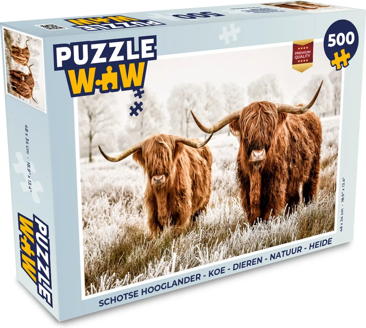 PuzzleWow Schotse Hooglander Legpuzzel 500 Stuks