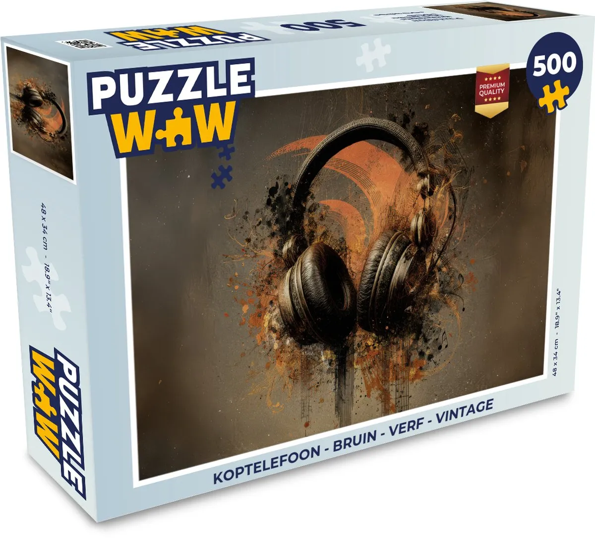 PuzzleWow Koptelefoon Puzzel 500 Stuks