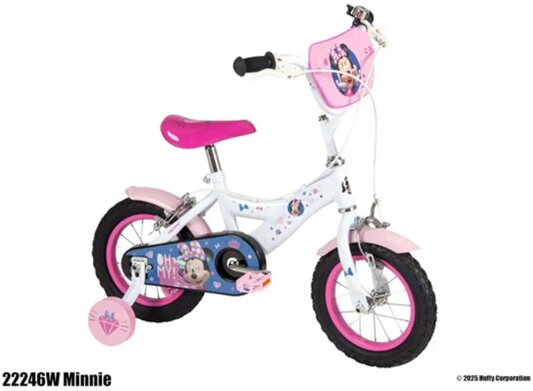 Disney Minnie Fiets 12 inch - Wit/Rozig - 1 Versnelling - afbeelding 3 van 3