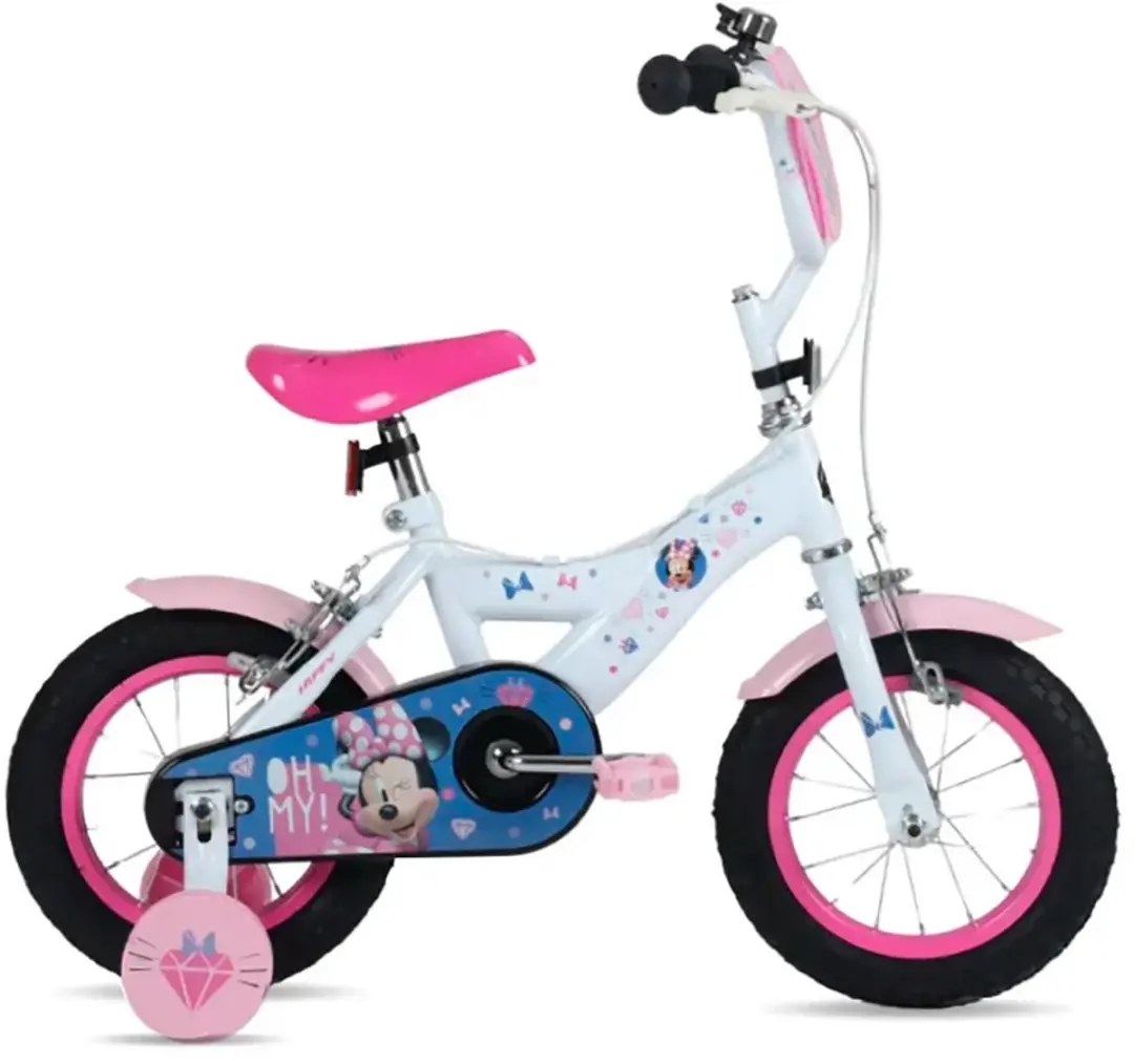 Disney Minnie Fiets 12 inch - Wit/Rozig - 1 Versnelling - afbeelding 2 van 3