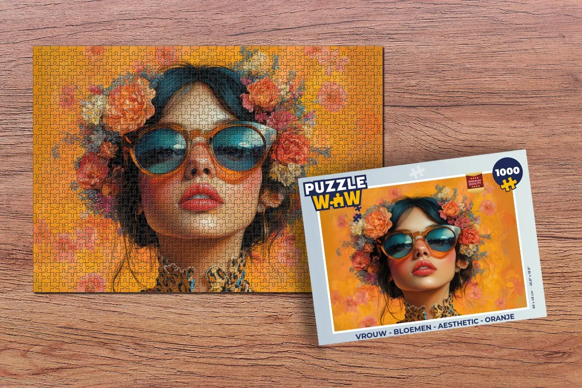 PuzzleWow Bloemen Legpuzzel 1000 Stuks - Oranje