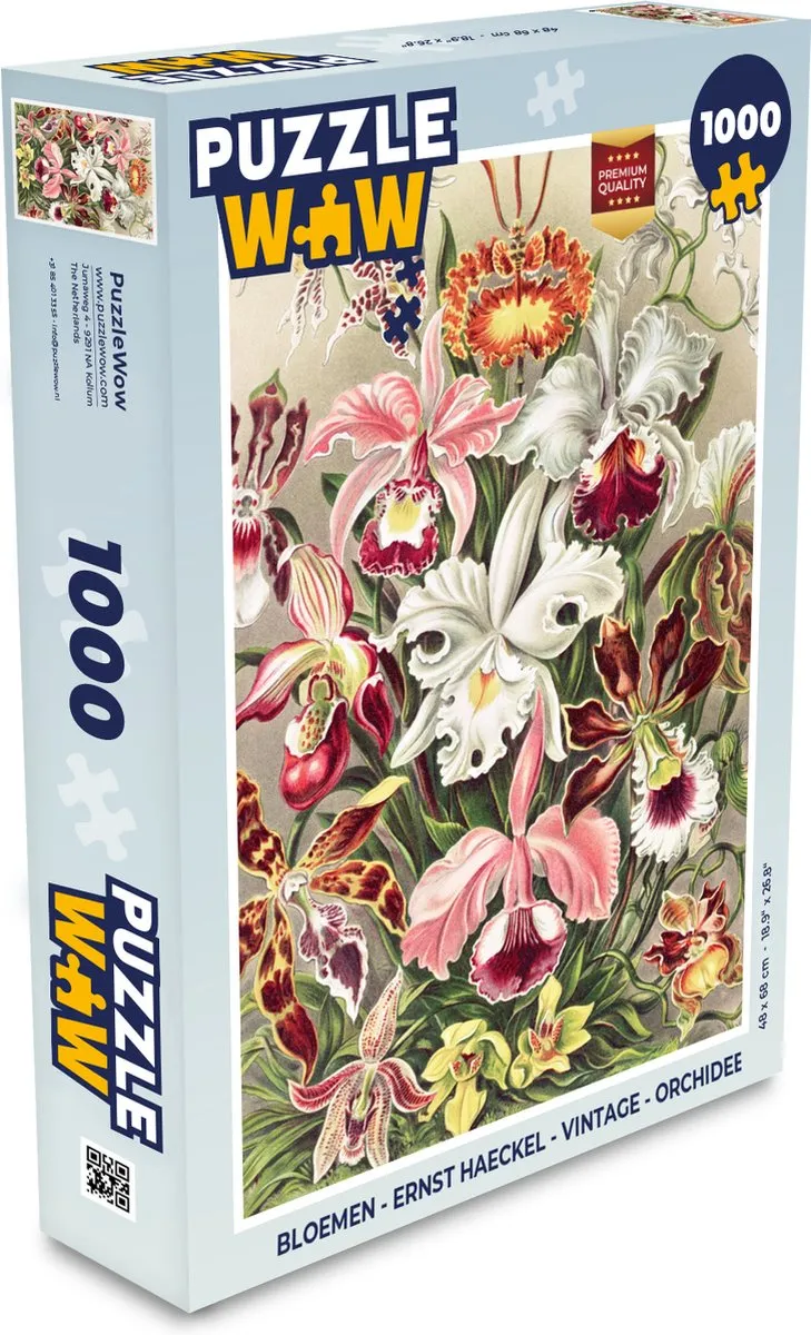 PuzzleWow Ernst Haeckel Orchidee Legpuzzel 1000 Stuks - Multicolor