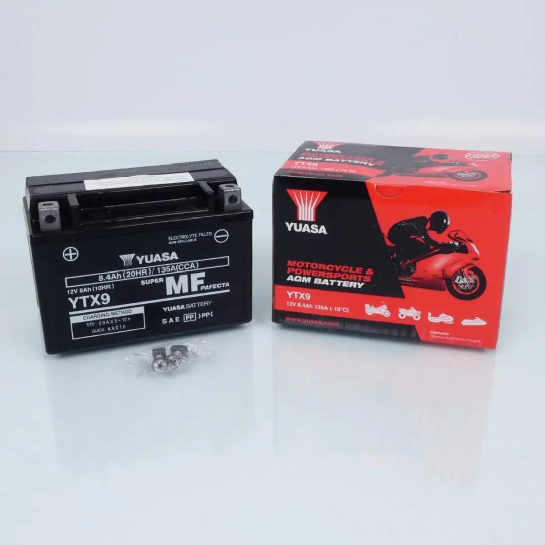 Yuasa YTX9-WC AGM Accu - 12V - Zilver