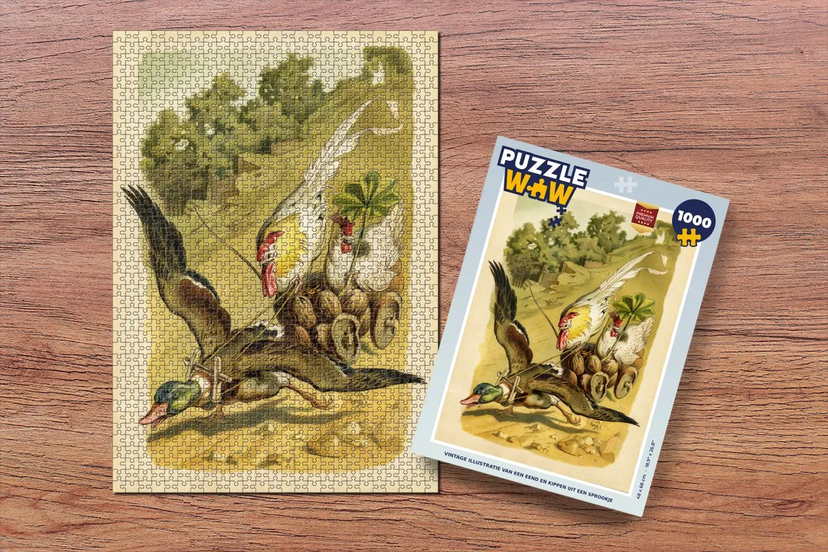PuzzleWow Vintage Illustratie Legpuzzel 1000 Stuks - Multicolor